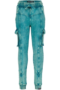 4President acid wash broek Mart blue coral